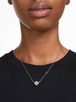 SWAROVSKI - Rose Gold Plated Round Cut Pave White Una Angelic Necklace