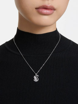 SWAROVSKI - Rhodium Plated Medium White Swan Pendant Necklace