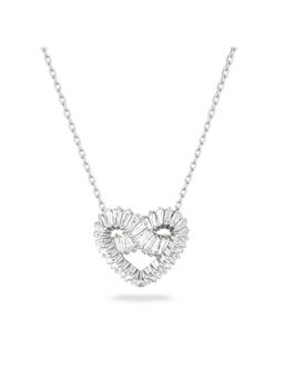 SWAROVSKI - Rhodium Plated Heart White Matrix Pendant Necklace