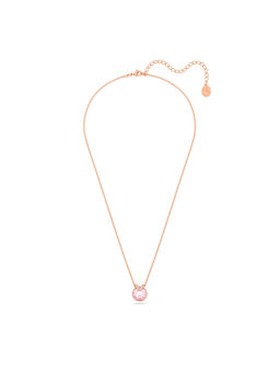 SWAROVSKI - Rose Gold Plated Round Cut Pink Bella Pendant Necklace