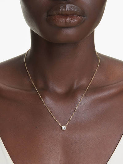 Imber pendant, Round cut, White, 18K gold finish