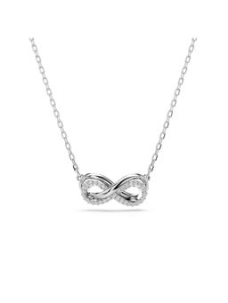 SWAROVSKI - Rhodium Plated Pave Infinity White Hyperbola Necklace