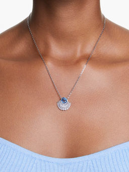 SWAROVSKI - Rhodium Plated Shell Blue Idyllia Pendant Necklace