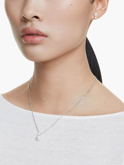 SWAROVSKI - Rhodium Plated Crystal Pearl Round Cut Jewellery Set