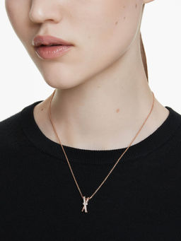 SWAROVSKI - Rose Gold Plated Mixed Cuts Twist White Hyperbola Necklace