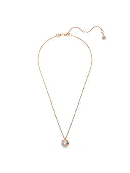 SWAROVSKI - Rose Gold Plated Round Cut White Dextera Pendant Necklace