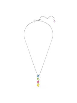 SWAROVSKI - Rhodium Plated Mixed Cuts Multi-Color Gema Necklace