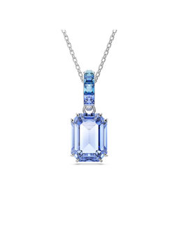 SWAROVSKI - Rhodium Plated Octagon Cut Blue Millenia Pendant Necklace
