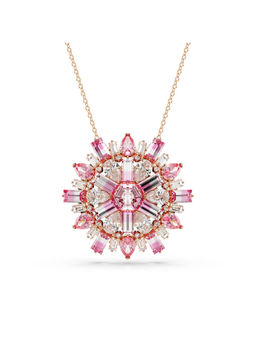 SWAROVSKI - Rose Gold Plated Brooch Flower Pink Idyllia Pendant Necklace