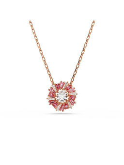 SWAROVSKI - Rose Gold Plated Brooch Small Flower Pink Idyllia Necklace