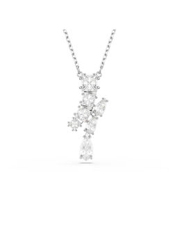 SWAROVSKI - Rhodium Plated Mixed Cuts White Matrix Pendant Necklace