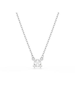 SWAROVSKI - Rhodium Plated Square Cut Stella Pendant Necklace