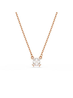 SWAROVSKI - Rose Gold Plated Square Cut Stella Pendant Necklace