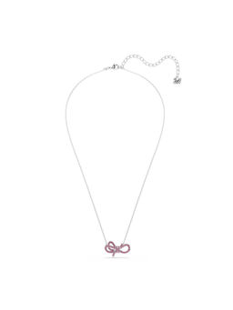 SWAROVSKI - Lifelong Rhodium Plated Bow Pink Pendant Necklace