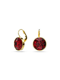 SWAROVSKI - Red Gold Plated Round Cut Bella Drop Earrings