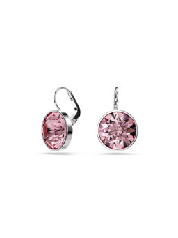 SWAROVSKI - Pink Rhodium Plated Round Cut Bella Drop Earrings