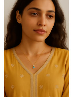 Shopsiiri - Stainless Steel Studded Pear and Round Pendant Minimal Necklace