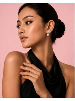 Shopsiiri - Pearl Ear Jacket Earrings for Women | 18K Gold Plated Double Pearl Stud Earrings