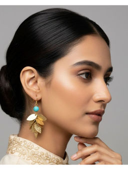 Shopsiiri - Elegant Blue Stone Boho Chic Statement Drop Earrings