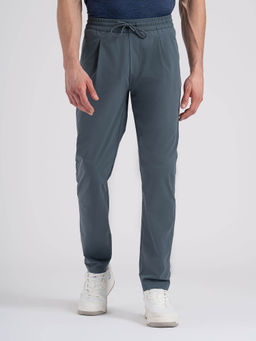 Red Tape - Men Oil Grey Solid High Stretch Polyester Active Wear Track Pant