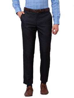 Park Avenue - Men`s Regular Fit Self Design Mid Waist Brown Formal Trouser
