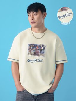 The Souled Store - Official One Piece: Launch Ceremony Men Cream Oversized T-Shirt