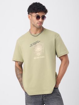 The Souled Store - Official Black Clover: Golden Dawn Men Green Relaxed Fit T-Shirt