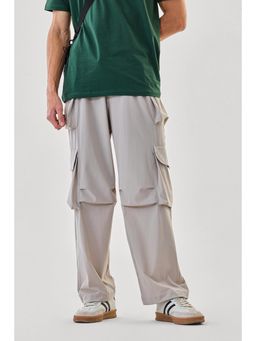 Snitch - Light Grey Solid Loose Casual Cargo for Men