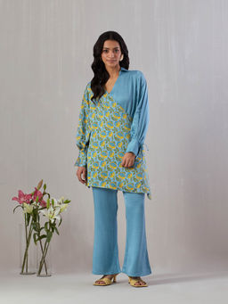 GRASS & SUNSHINE - Blue Floral Printed Co-Ord (Set of 2)