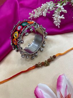 Digital Dress Room - Ganesha Rakhi with Mirror Work Ghungroo Bracelet Rakhi
