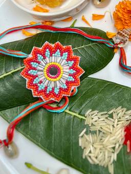 Moedbuille - Handcrafted Silk Multi-Colour Rakhi