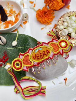 Moedbuille - Handcrafted Silk Multi-Colour Rakhi