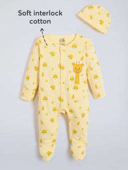 Hopscotch - Unisex Giraffe Motif Cotton Hat Footie