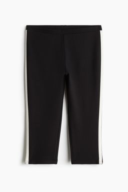 H&M - Women Black Side-Striped Capri Leggings