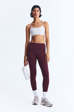 H&M MOVE - Red Pocket-Detail Sports Leggings With Drymove