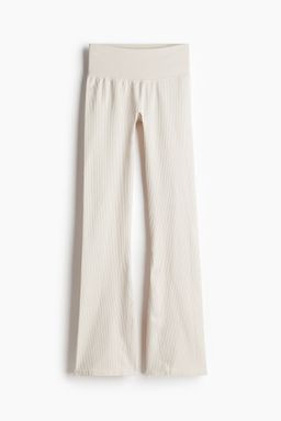 H&M - Women Beige Seamless Fla Sports Leggings With Drymove