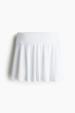H&M MOVE - White Circle-Cut Tennis Skirt With Drymove