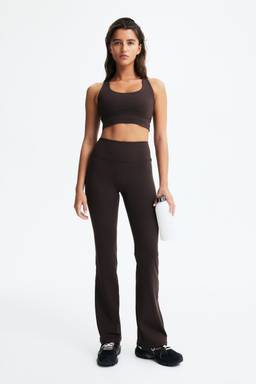 H&M MOVE - Brown Flared Sports Leggings With Softmove