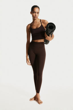 H&M MOVE - Brown Sports Leggings With Softmove