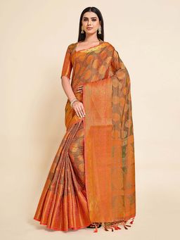 Mimosa - Women'S Kanjivaram Art Silk Saree With Unstiched Blouse