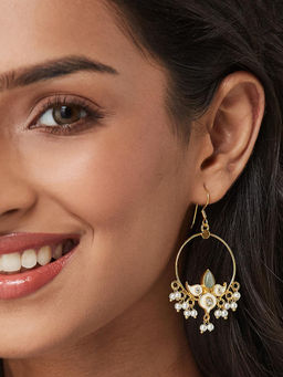 Fabindia - Green Silver Dangler Earrings