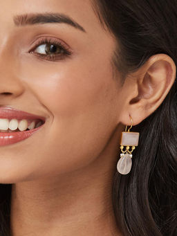 Fabindia - Pink Silver Dangler Earrings