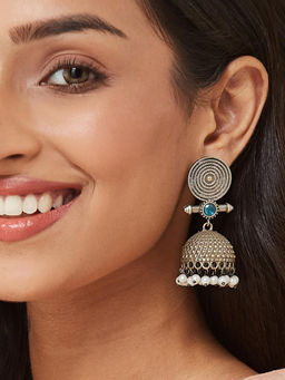 Fabindia - Blue Metal Jhumka Earrings