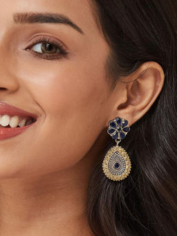 Fabindia - Blue Metal Dangler Earrings