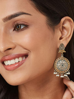 Fabindia - White Metal Dangler Earrings