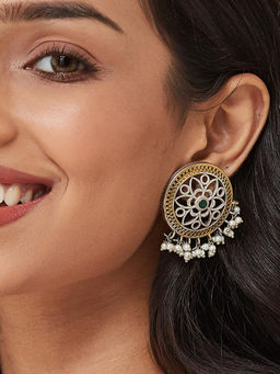 Fabindia - Green Metal Drop Earrings