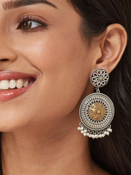 Fabindia - White Metal Dangler Earrings