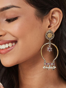 Fabindia - Pink Metal Dangler Earrings