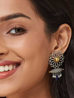 Fabindia - Blue Metal Dangler Earrings