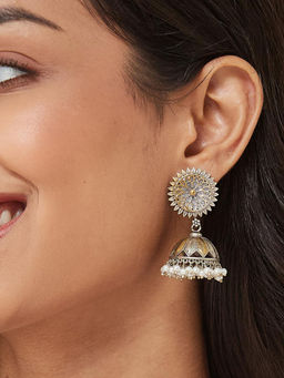 Fabindia - White Metal Jhumka Earrings